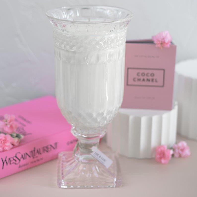 Limoncello (Lemon Peel | Leafy Green | Sugar Cane) - Crystal Vase Candle 1.5kg | 200hr Burn
