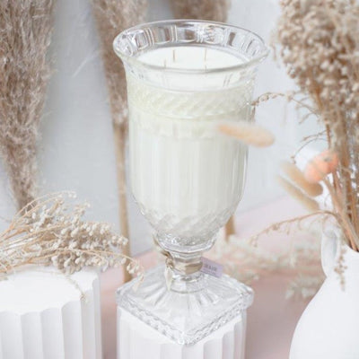 Limoncello (Lemon Peel | Leafy Green | Sugar Cane) - Crystal Vase Candle | 200hr Burn