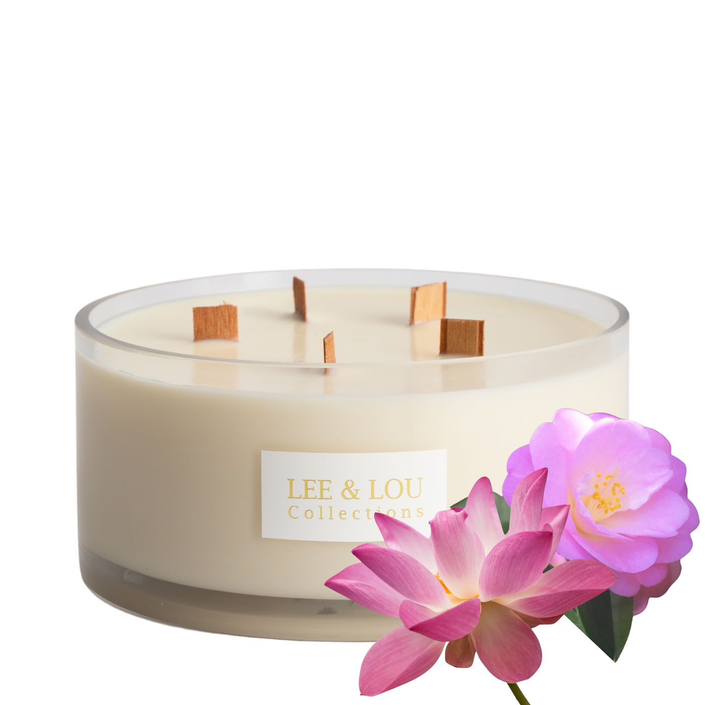 Camellia & Pink Lotus (Soft Florals | Citrus | White Musk) - Bowl Candle | 100hr Burn