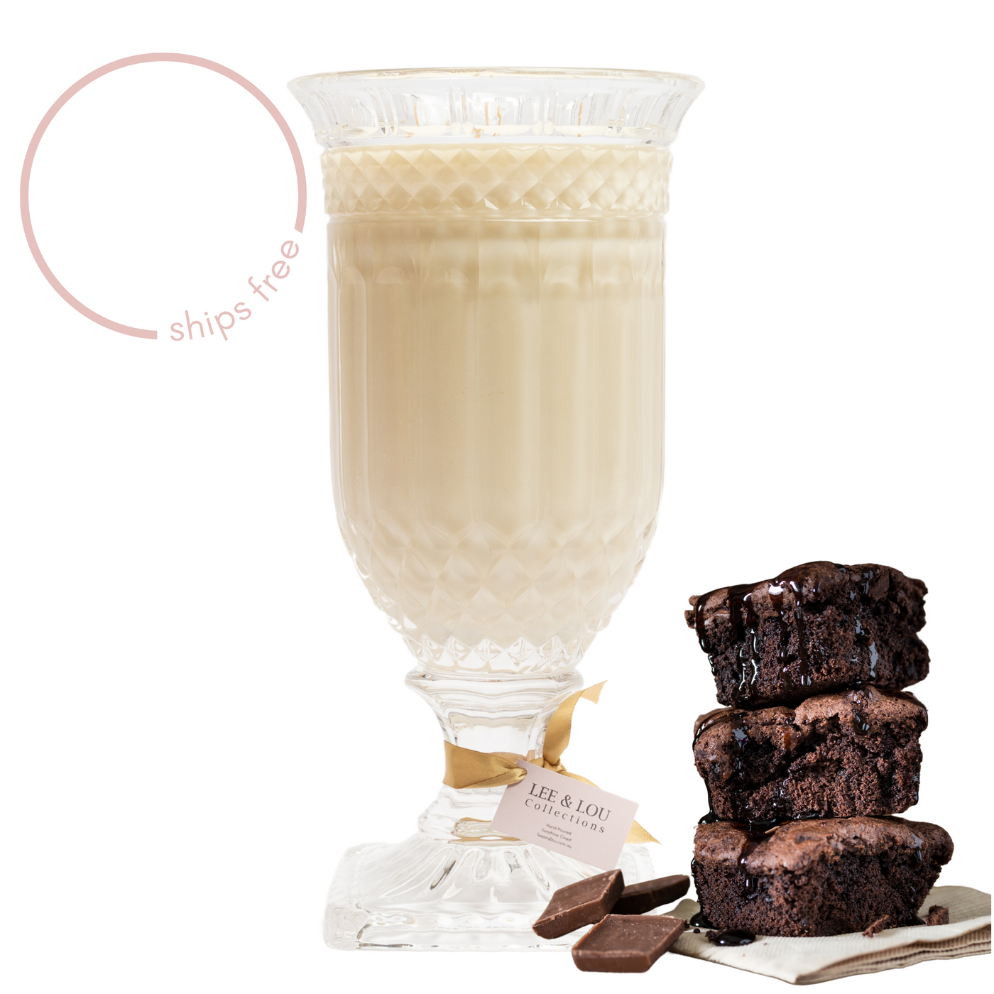 Chocolate Brownie (Dark Chocolate | Brown Sugar | Butter) - Crystal Vase Candle | 200hr Burn
