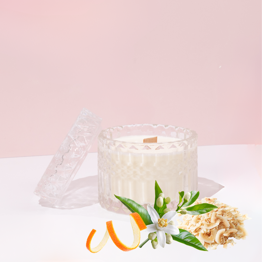 Orange Flower & Coconut (Orange Peel | Toasted Coconut | Orange Flower) - Petite Diamond Candle “DISCONTINUED”