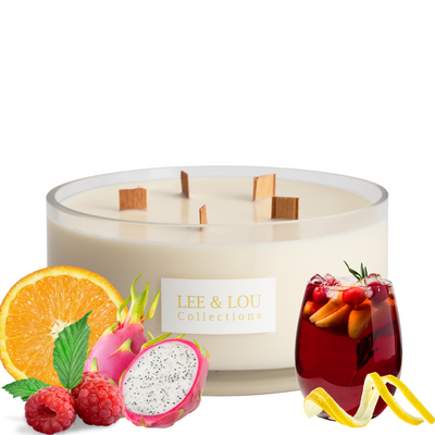 Tropical Sangria (Citrus | Raspberry | Musk) - Bowl Candle 1.5kg | 100hr Burn