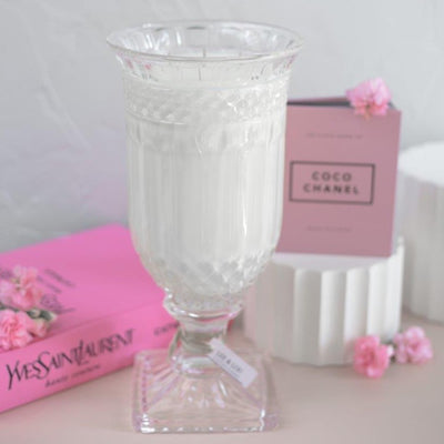 Tiarè Flower & Coconut (Tahitian Florals | Coconut Cream | Peach Nectar) - Crystal Vase Candle 1.5kg | 200hr Burn