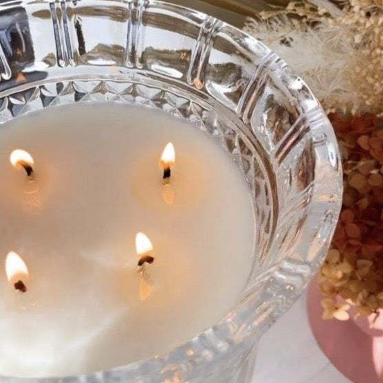 Florence Affair (Vanilla | Oud Wood | Leather) - Crystal Vase Candle | 200hr Burn