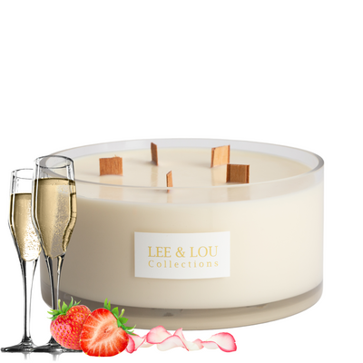 Pink Champagne (Strawberry | Champagne | Rose) - Bowl Candle 1.5kg | 100hr Burn
