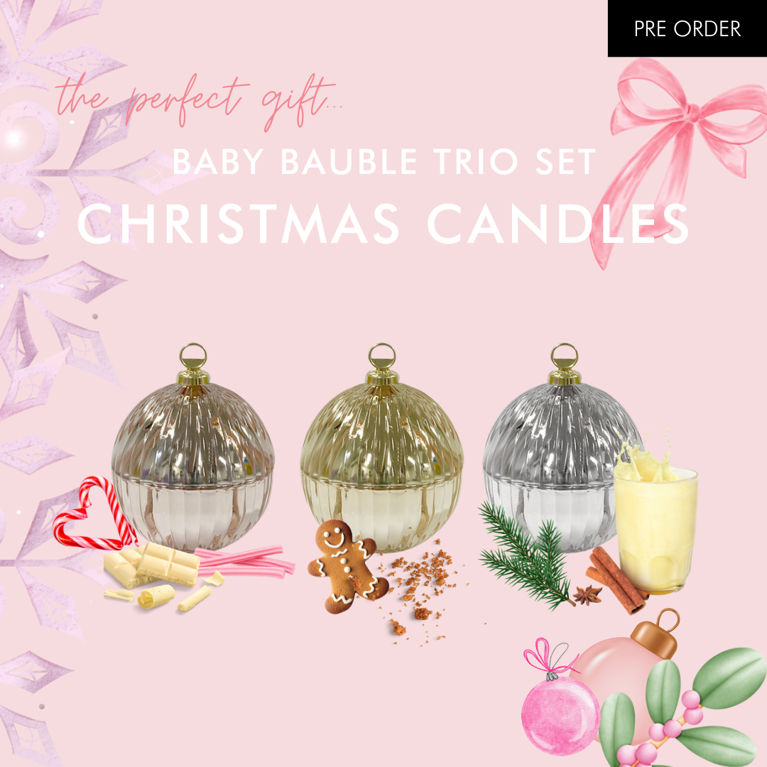 Christmas Candle Trio Baby Baubles | MODERN COLOURS ** PRE ORDER **