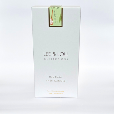 Coconut & Lime (Coconut Milk | Tahitian Lime | Vanilla) - Crystal Vase Candle | 200hr Burn