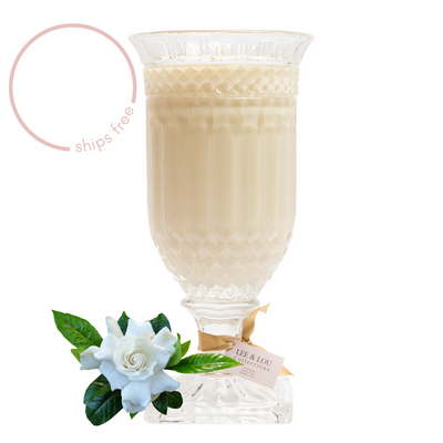 Gardenia (Gardenia | Star Jasmine | Lily of the Valley) - Crystal Vase Candle | 200hr Burn