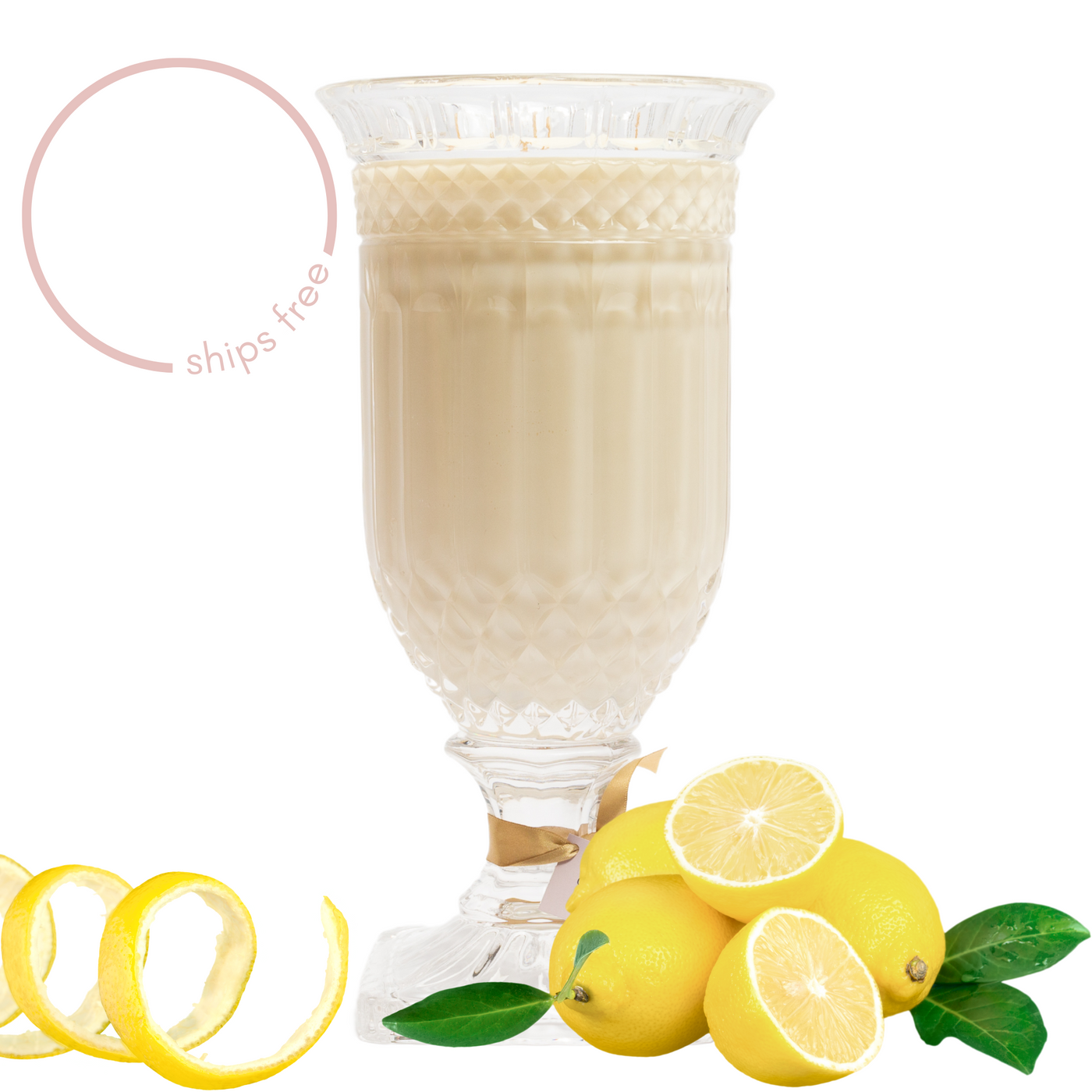 Limoncello (Lemon Peel | Leafy Green | Sugar Cane) - Crystal Vase Candle | 200hr Burn **PRE ORDER**