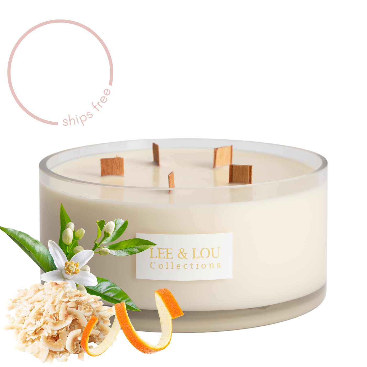 Orange Flower & Coconut (Orange Peel | Toasted Coconut | Orange Flower) - Bowl Candle | 100hr Burn