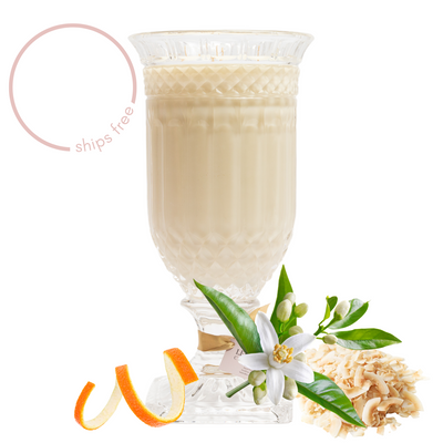 Orange Flower & Coconut (Orange Peel | Toasted Coconut | Orange Flower) - Crystal Vase Candle 1.5kg | 200hr Burn