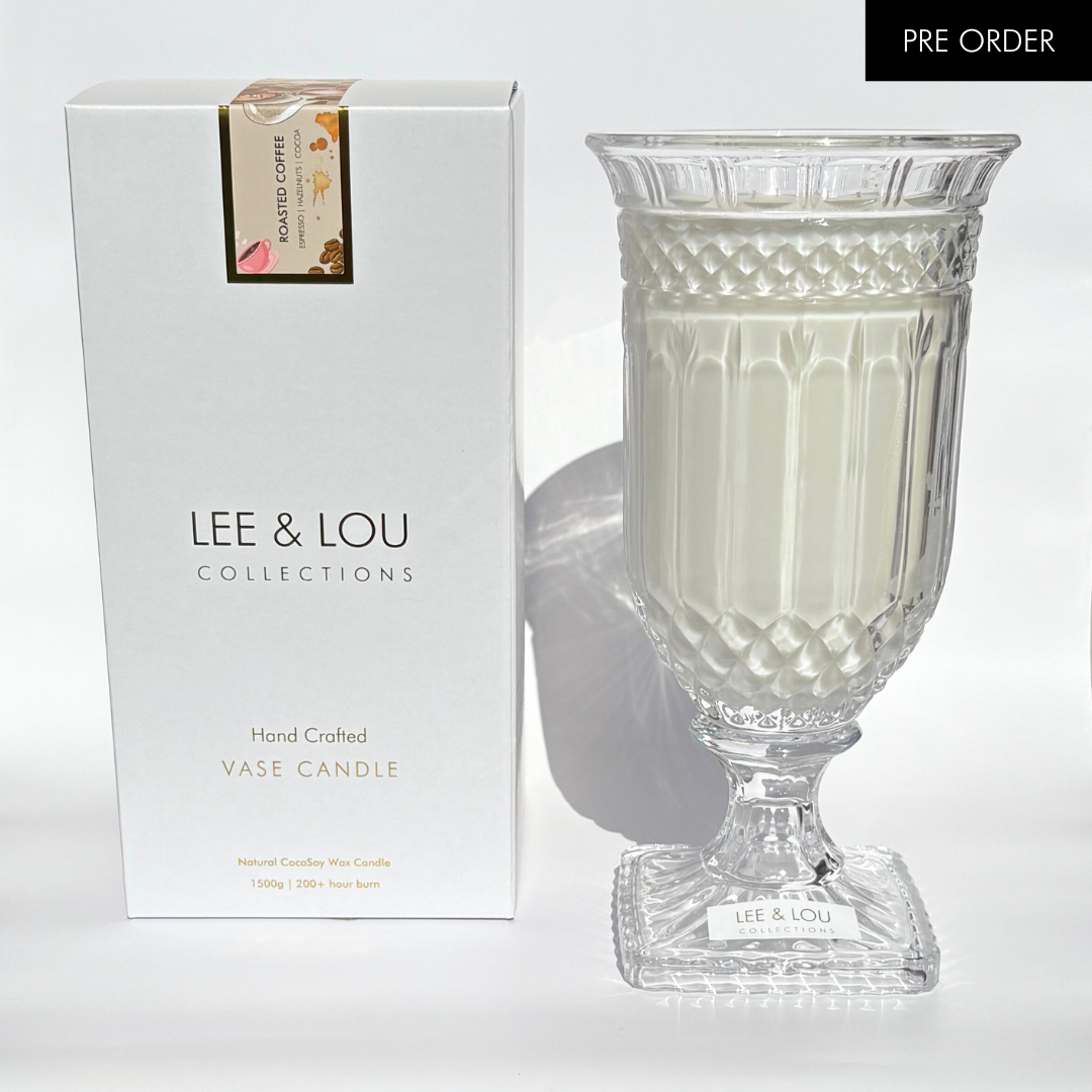 Roasted Coffee (Espresso | Hazelnuts | Cocoa) - Crystal Vase Candle | 200hr Burn **PRE ORDER**