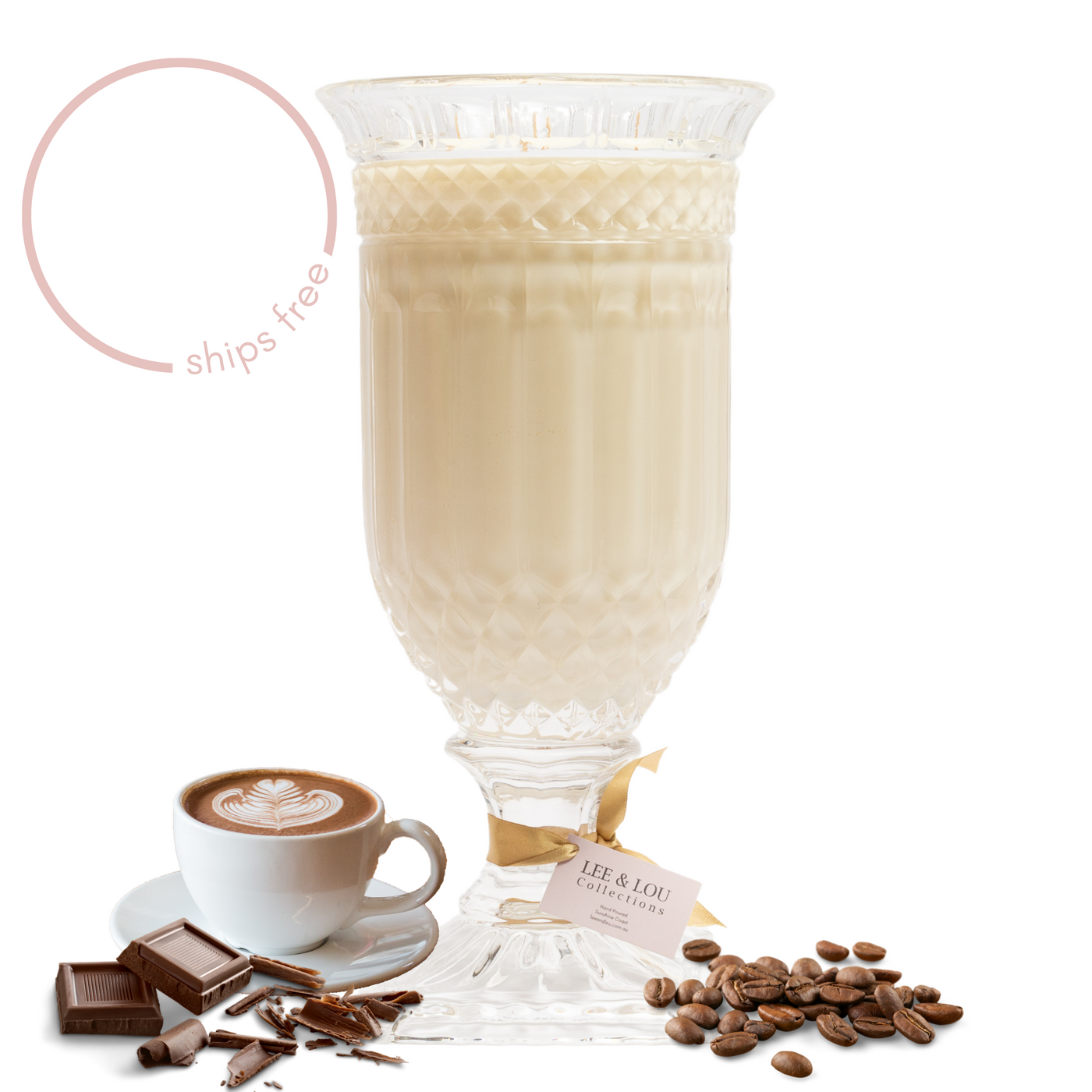Roasted Coffee (Espresso | Hazelnuts | Cocoa) - Crystal Vase Candle 1.5kg | 200hr Burn