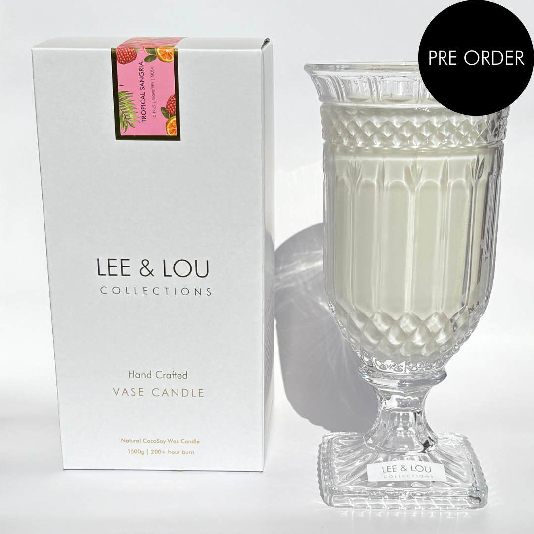 Tropical Sangria (Citrus | Raspberry | Musk) - Crystal Vase Candle | 200hr Burn **PRE ORDER**