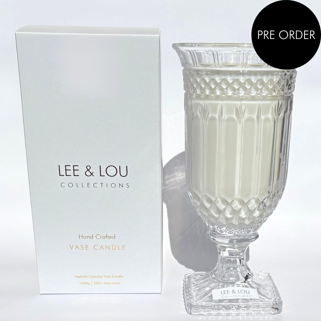 Unfragranced - Crystal Vase Candle | 200hr Burn **PRE ORDER**