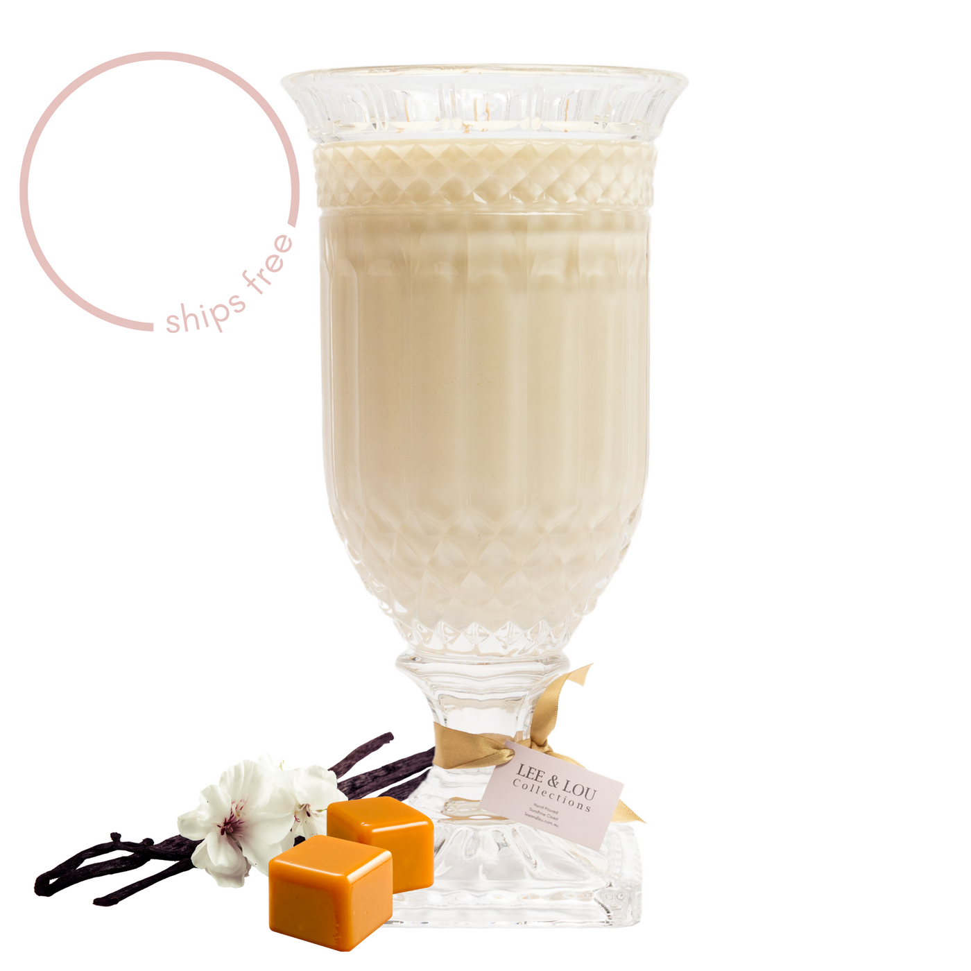 Vanilla Caramel (Caramel | Butter | Vanilla) - Crystal Vase Candle 1.5kg | 200hr Burn