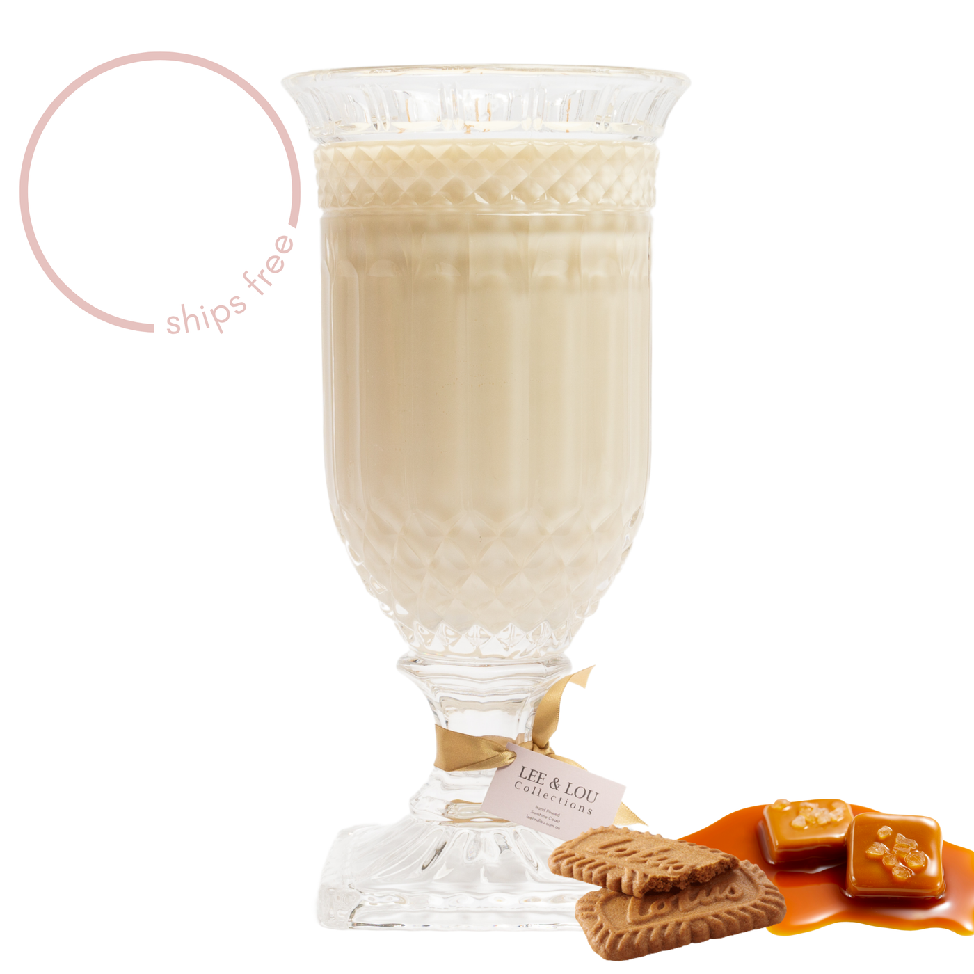 **LIMITED EDITION** Biscoff (Caramel | Cinnamon | Biscuit Crumbs) - Crystal Vase Candle | 200hr Burn